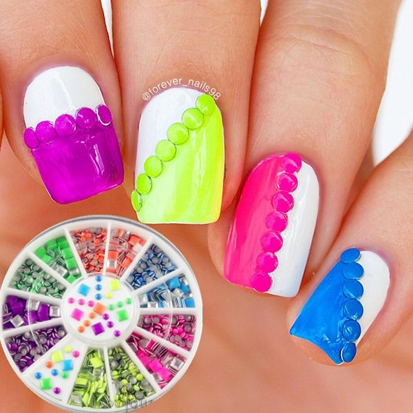 1box 2 styles 6 colors neon stud metallic rivets uv gel diy plating bright 3d nail art decoration studs charms sticker in wheel decorations, Silver;gold
1box 2 styles 6 colors neon stud metallic rivets uv gel diy plating bright 3d nail art decoration studs charms sticker in wheel decorations, Silver;gold