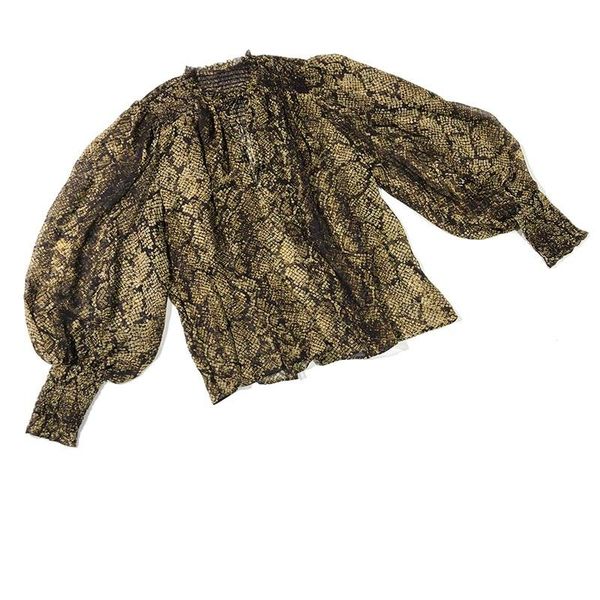 women's blouses & shirts america fashion silk and 2021 autumn arrival long lantern sleeve elegant vintage snake skin, White
women's blouses & shirts america fashion silk and 2021 autumn arrival long lantern sleeve elegant vintage snake skin, White