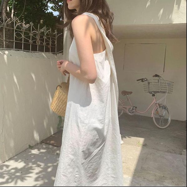 cross back white sleeveless vintage womens dresses straight summer party oversized loose elegant korean cotton tank, Black;gray
cross back white sleeveless vintage womens dresses straight summer party oversized loose elegant korean cotton tank, Black;gray