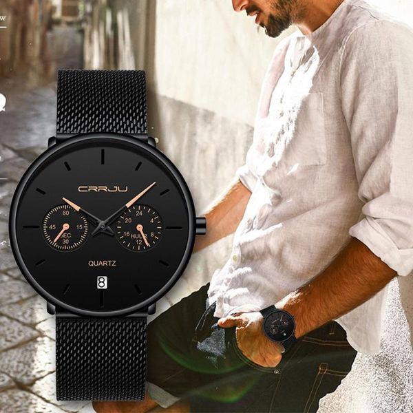 wristwatches crrju 2021 waterproof men watch fashion minimalist 24 hour display mesh strap wristwatch relogio masculino, Slivery;brown
wristwatches crrju 2021 waterproof men watch fashion minimalist 24 hour display mesh strap wristwatch relogio masculino, Slivery;brown