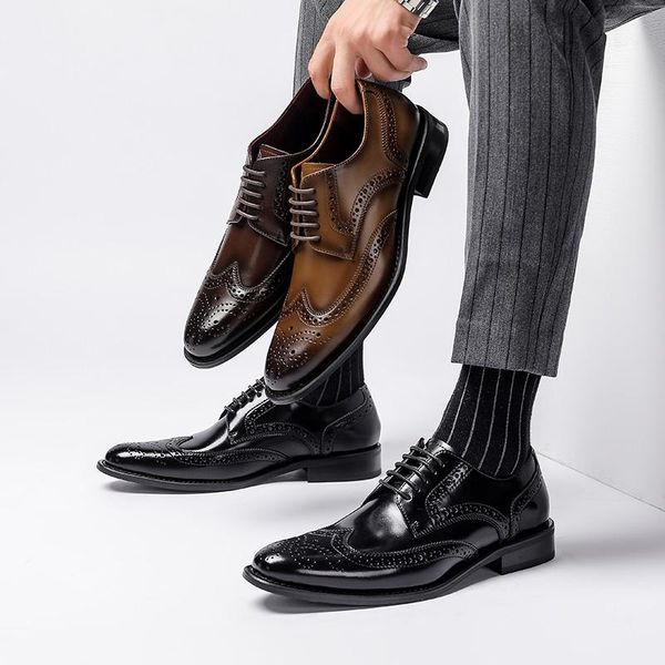 dress shoes yomior 2021 spring vintage british men casual formal luxury real cow leather loafers business wedding brogue, Black
dress shoes yomior 2021 spring vintage british men casual formal luxury real cow leather loafers business wedding brogue, Black