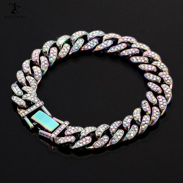 link, chain rainbow cuban link bracelets for men hip hop bracelet iced out with bling rhinestones fashion accessory lovers, Black
link, chain rainbow cuban link bracelets for men hip hop bracelet iced out with bling rhinestones fashion accessory lovers, Black
