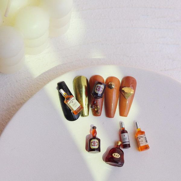 nail art decorations 10pcs wine bottle charm simulation beer liqour designer resin large rhinestones unique design punk nails supply, Silver;gold
nail art decorations 10pcs wine bottle charm simulation beer liqour designer resin large rhinestones unique design punk nails supply, Silver;gold