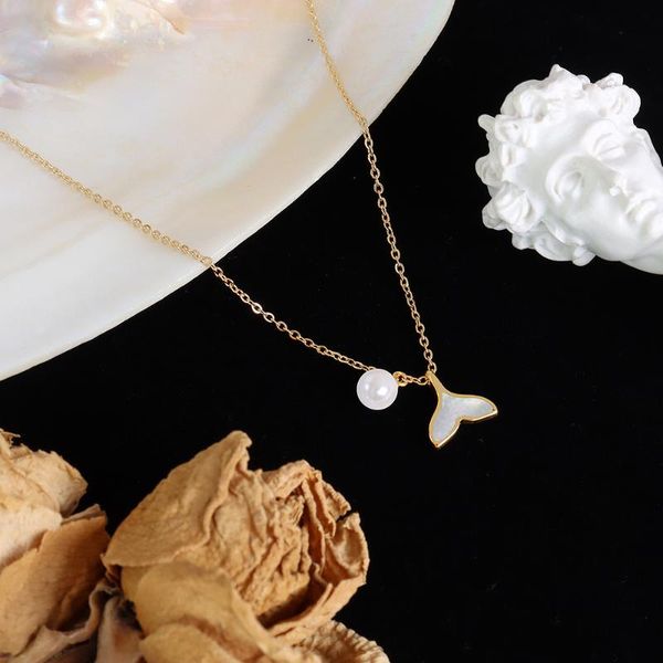 pendant necklaces trendy fishtail pearl necklace stainless steel gold women jewelry, Silver
pendant necklaces trendy fishtail pearl necklace stainless steel gold women jewelry, Silver