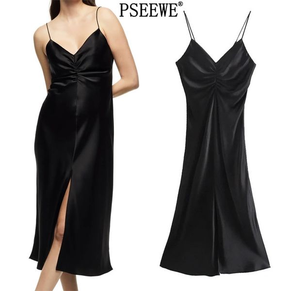 black camisole satin party dress women vintage ruched backless slip long woman slit elegant es 210519, Black;gray
black camisole satin party dress women vintage ruched backless slip long woman slit elegant es 210519, Black;gray