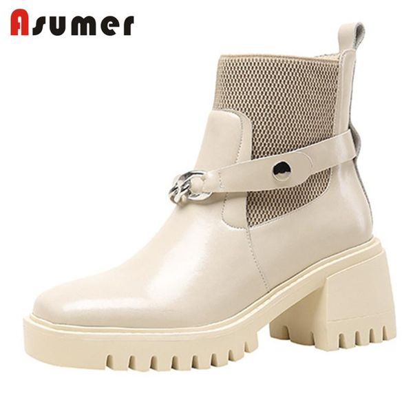 boots asumer 2022 est genuine leather women shoes vintage fashion motorcycles thick heel chain ankle lady, Black
boots asumer 2022 est genuine leather women shoes vintage fashion motorcycles thick heel chain ankle lady, Black