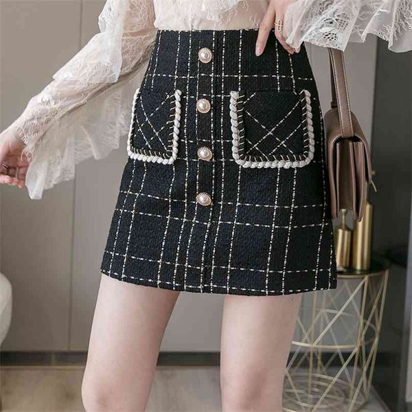 fashion skirts womens autumn plaid small fragrance style a-line high waist tweed skirt 210520, Black
fashion skirts womens autumn plaid small fragrance style a-line high waist tweed skirt 210520, Black