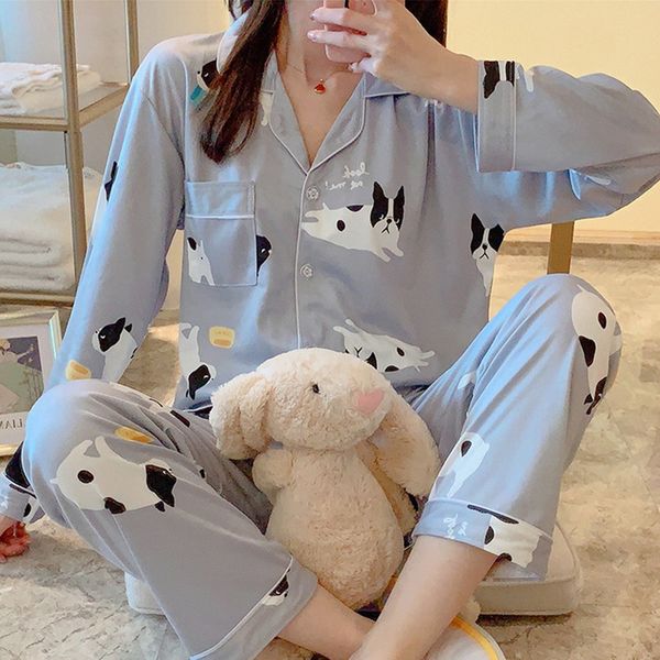 womens home clothes cartoon print pajamas +pants cotton silk soft pijama set mujer long sleeve loungewear 2021 sleepwear, Black;red
womens home clothes cartoon print pajamas +pants cotton silk soft pijama set mujer long sleeve loungewear 2021 sleepwear, Black;red