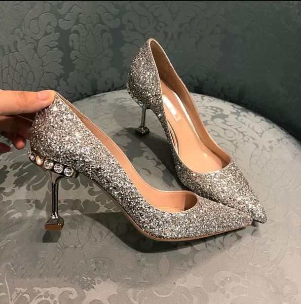 dress shoes kmeioo glitter woman pointed toe high heels jewel wedding pumps shallow bride women thin stiletto, Black
dress shoes kmeioo glitter woman pointed toe high heels jewel wedding pumps shallow bride women thin stiletto, Black