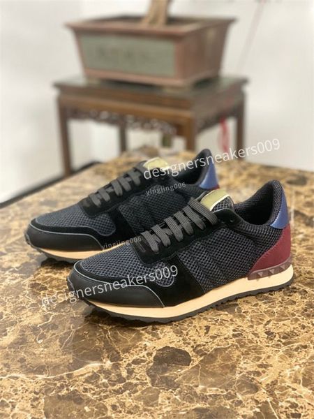 2022 stud runner shoe camouflage trainers mesh real leather combo runner sneakers men reflective rubber sole dress shoes, Black
2022 stud runner shoe camouflage trainers mesh real leather combo runner sneakers men reflective rubber sole dress shoes, Black
