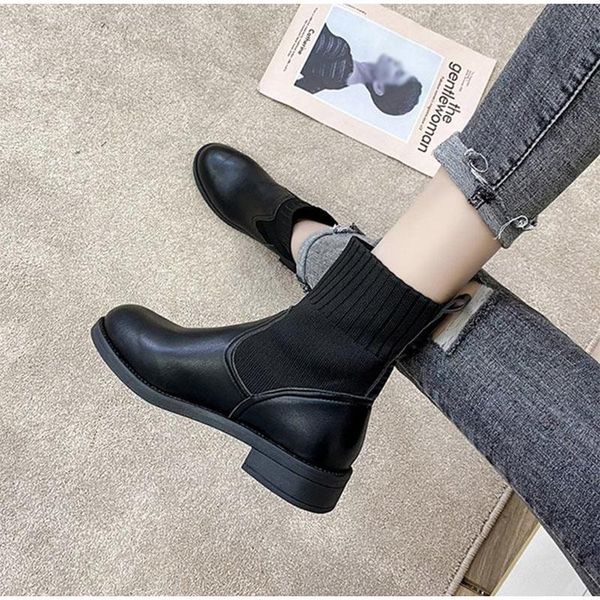 boots women ankle woman knitted warm plush slip on snow autumn winter shoes pu low heels fashion ladies footwear, Black
boots women ankle woman knitted warm plush slip on snow autumn winter shoes pu low heels fashion ladies footwear, Black