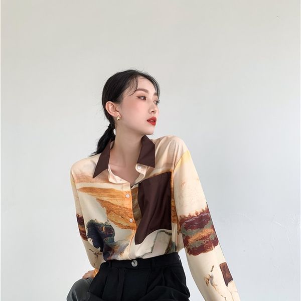 women's two piece pants oil painting long sleeve shirt blouse horse animal print designer button up collar 2021 fashion women, White
women's two piece pants oil painting long sleeve shirt blouse horse animal print designer button up collar 2021 fashion women, White