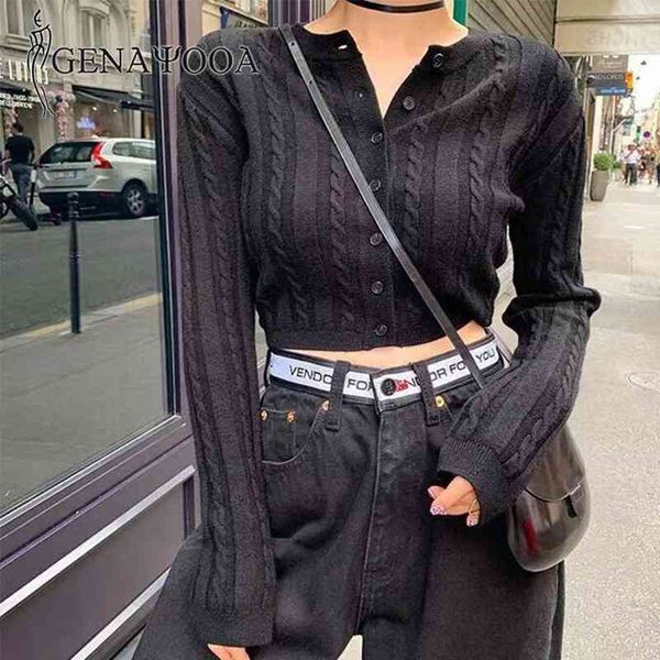 genayooa autumn cashmere long sleeve causal crop korean style yellow cardigan streetwear knitted sweater 210417, White;black
genayooa autumn cashmere long sleeve causal crop korean style yellow cardigan streetwear knitted sweater 210417, White;black
