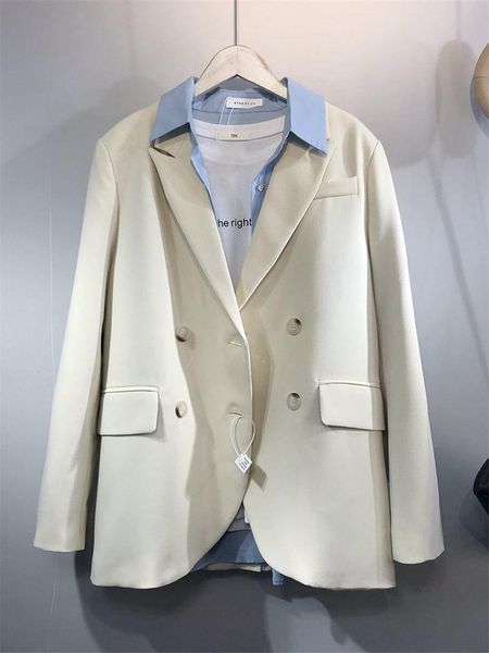 trendy suit jacket female 2021 spring and autumn korean lady straight double-breasted casual loose highstreet blazer coat zh482 women's, White;black
trendy suit jacket female 2021 spring and autumn korean lady straight double-breasted casual loose highstreet blazer coat zh482 women's, White;black