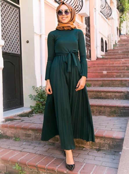 kalenmos ramadan islamic clothes muslim dress women party night turkey abaya wrinkle flare sleeve drapted solid pleated dresses, Red
kalenmos ramadan islamic clothes muslim dress women party night turkey abaya wrinkle flare sleeve drapted solid pleated dresses, Red