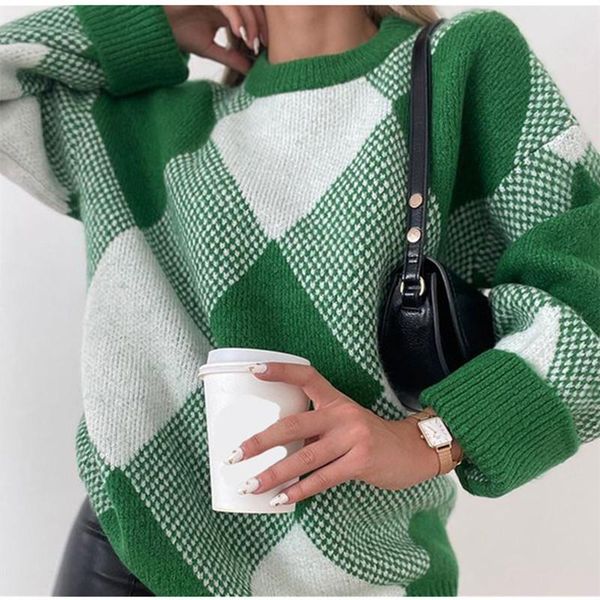 women's sweaters winter argyle sweater pullover knitted oversize half turtleneck long sleeve loose female jumper 2021 casual, White;black
women's sweaters winter argyle sweater pullover knitted oversize half turtleneck long sleeve loose female jumper 2021 casual, White;black