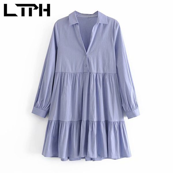 simple elegant women shirt dress england style temperament long sleeve polo collar casual all-match dresses spring 210427, Black;gray
simple elegant women shirt dress england style temperament long sleeve polo collar casual all-match dresses spring 210427, Black;gray