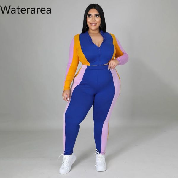 plus size tracksuits waterarea spliced color fashion autunm set gym clothing elastic waist 2 piece women full sleeve pant sets, Black
plus size tracksuits waterarea spliced color fashion autunm set gym clothing elastic waist 2 piece women full sleeve pant sets, Black