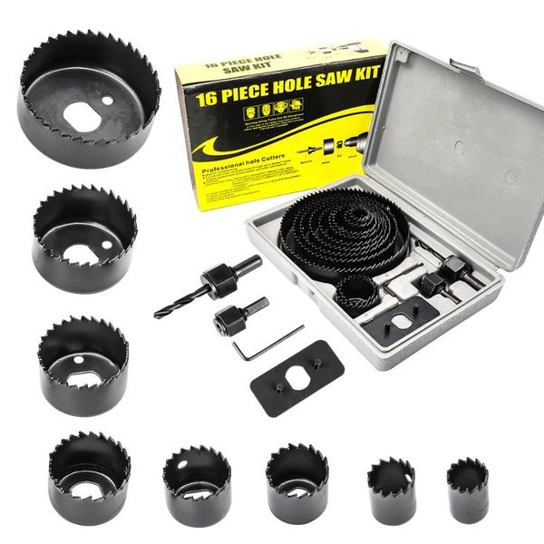tool organizers 11/16pcs woodworking hole saw set drill bit carbon steel 19-127mm cutter for plasterboard ceiling wood kit
tool organizers 11/16pcs woodworking hole saw set drill bit carbon steel 19-127mm cutter for plasterboard ceiling wood kit