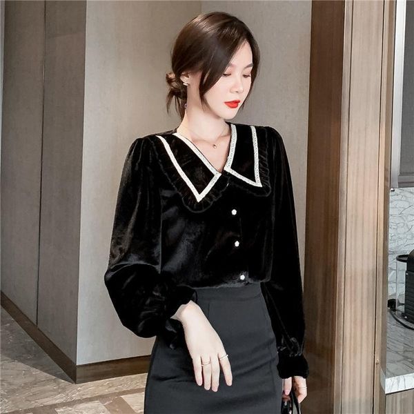 women's blouses & shirts office lady velvet blouse button down shirt for women casual fashion spring long sleeve plus size, White
women's blouses & shirts office lady velvet blouse button down shirt for women casual fashion spring long sleeve plus size, White