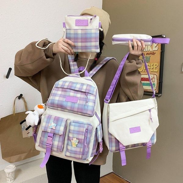 school bags 4-piece sets backpack kawaii canvas for teenage girls women college nice shoulder bag mochila
school bags 4-piece sets backpack kawaii canvas for teenage girls women college nice shoulder bag mochila