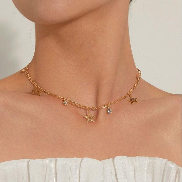 pendant necklaces fashion five-pointed star trendy female necklace personality and temperament accessories wedding fine jewelry gift for wom, Silver
pendant necklaces fashion five-pointed star trendy female necklace personality and temperament accessories wedding fine jewelry gift for wom, Silver