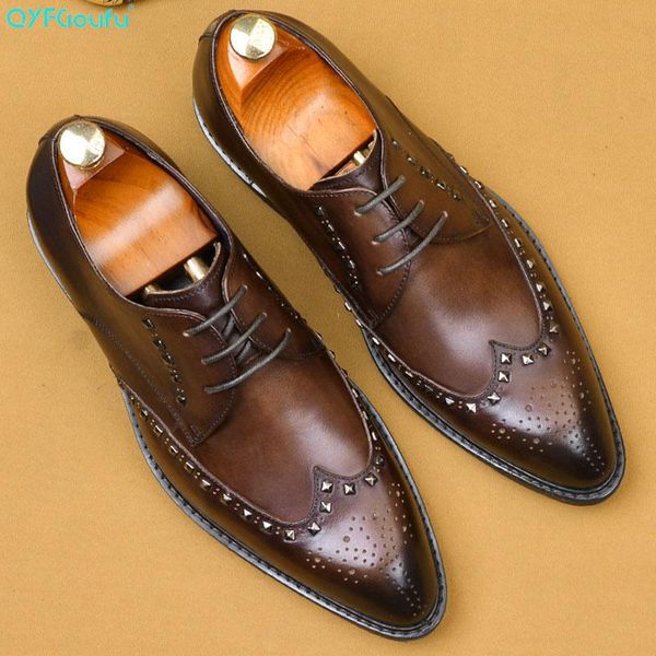dress shoes 2021 genuine leather men's handmade office business wedding luxury lace up rivets formal oxfords mens, Black
dress shoes 2021 genuine leather men's handmade office business wedding luxury lace up rivets formal oxfords mens, Black