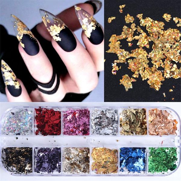 nail glitter 12 color gold foils gorgeous nails aluminum flakes paillette chip design shinny year art decoration, Silver;gold
nail glitter 12 color gold foils gorgeous nails aluminum flakes paillette chip design shinny year art decoration, Silver;gold