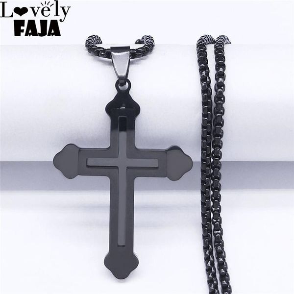 pendant necklaces christianity cross stainless steel multilayer chain necklace black color religion jewelry collier chaîne n6007s02, Silver
pendant necklaces christianity cross stainless steel multilayer chain necklace black color religion jewelry collier chaîne n6007s02, Silver