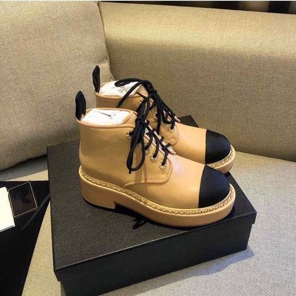 boots mixed colors chain splice short lace-up thick heel ankle evelator shoes platform women's, Black
boots mixed colors chain splice short lace-up thick heel ankle evelator shoes platform women's, Black