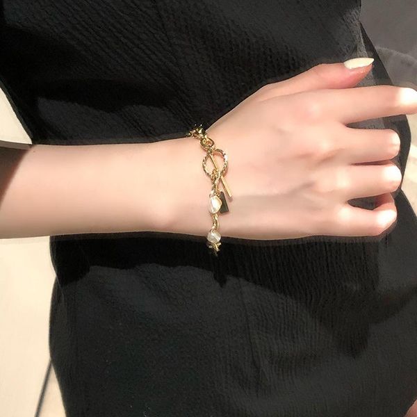 link, chain arrival korean fashion jewelry accessories pearl bracelet women vintage style simple metal plated bracelets for party, Black
link, chain arrival korean fashion jewelry accessories pearl bracelet women vintage style simple metal plated bracelets for party, Black