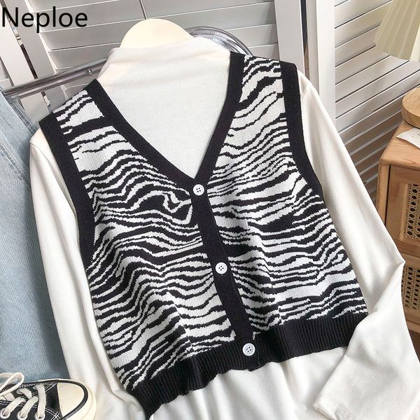 neploe chic zebra stripe sweater vest women single breasted knitted cropped waistcoat korean all-match cardigan tank 4g868 210422, White
neploe chic zebra stripe sweater vest women single breasted knitted cropped waistcoat korean all-match cardigan tank 4g868 210422, White