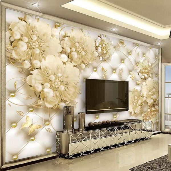custom luxury 3d pearl jewelry flower wallpaper european style soft package wall mural living room sofa tv background home decor wallpapers
custom luxury 3d pearl jewelry flower wallpaper european style soft package wall mural living room sofa tv background home decor wallpapers