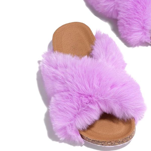 slippers 2021 winter home shoes women house warm faux fur ladies cross soft plush furry female open toe slides fashion, Black
slippers 2021 winter home shoes women house warm faux fur ladies cross soft plush furry female open toe slides fashion, Black