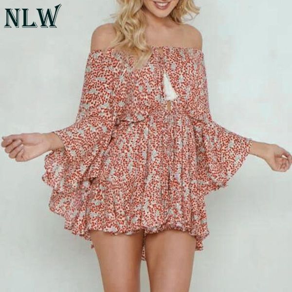women's jumpsuits & rompers nlw off shoulder boho ruffles women 2021 autumn playsuit flare sleeve floral casual short jumpsuit, Black;white
women's jumpsuits & rompers nlw off shoulder boho ruffles women 2021 autumn playsuit flare sleeve floral casual short jumpsuit, Black;white