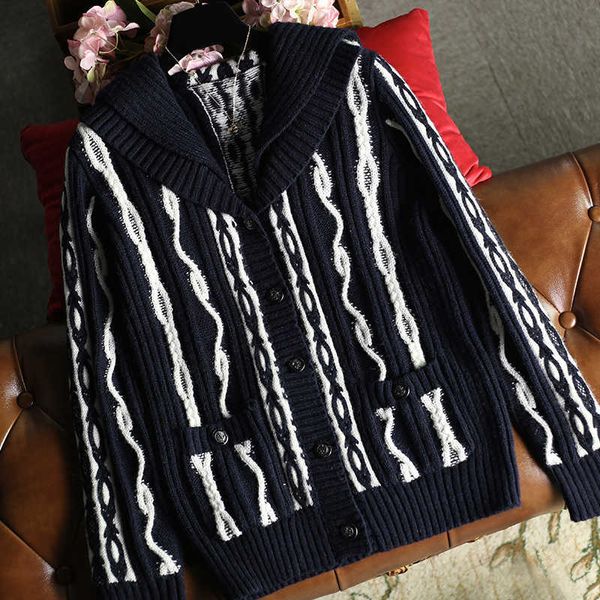 women's sweaters female lapels wear ocean contrast water pattern twist sweater wave 4rn0, White;black
women's sweaters female lapels wear ocean contrast water pattern twist sweater wave 4rn0, White;black