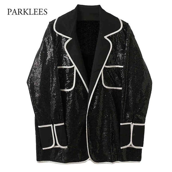 black sequin glitter shirt men casual oversized shinny mens shirt jacket stage party nightclub costume chemise homme camisas 210524, White;black
black sequin glitter shirt men casual oversized shinny mens shirt jacket stage party nightclub costume chemise homme camisas 210524, White;black