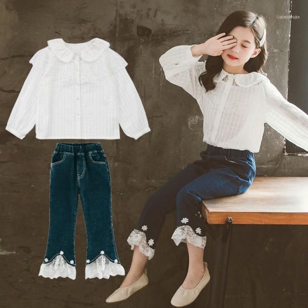 keelorn children girls fashion autumn clothing sets 2pcs solid lace blouses and jeans boot cut pants teenager suits1, White
keelorn children girls fashion autumn clothing sets 2pcs solid lace blouses and jeans boot cut pants teenager suits1, White
