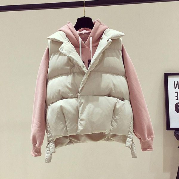 women's vests autumn winter woman sleeveless vest jackets female cotton padded solid coat ladies warm waistcoat outerwear clothes a178, Black;white
women's vests autumn winter woman sleeveless vest jackets female cotton padded solid coat ladies warm waistcoat outerwear clothes a178, Black;white