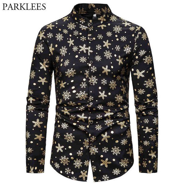 christmas men shirt standing collar black shirt men bronzing snowflake shirts men dress party costumes mens trendy streetwear 210524, White;black
christmas men shirt standing collar black shirt men bronzing snowflake shirts men dress party costumes mens trendy streetwear 210524, White;black