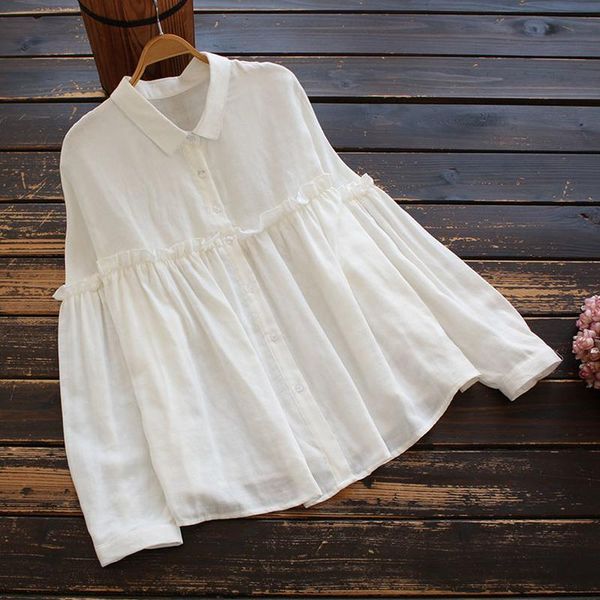 women's blouses & shirts cotton 100% women white summer vintage turn-down collar long-sleeved loose elegant female outwear coats
women's blouses & shirts cotton 100% women white summer vintage turn-down collar long-sleeved loose elegant female outwear coats