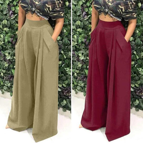women's pants & capris fashion trousers 2021 celmia autumn high waist pleated elegant work palazzo casual wide leg loose solid pantalon, Black;white
women's pants & capris fashion trousers 2021 celmia autumn high waist pleated elegant work palazzo casual wide leg loose solid pantalon, Black;white