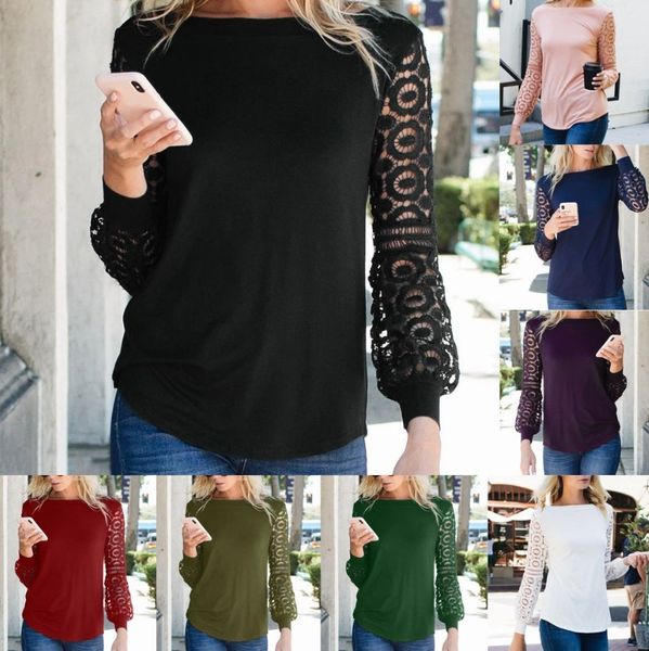 women's t-shirt designer womens clothes t shirt autumn lace long sleeved round neck t-shirt solid color panelled casual loose woman tsh, White
women's t-shirt designer womens clothes t shirt autumn lace long sleeved round neck t-shirt solid color panelled casual loose woman tsh, White