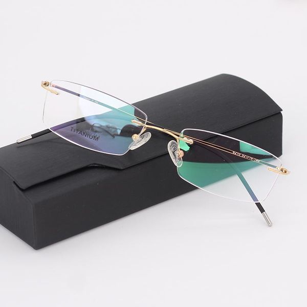 fashion sunglasses frames business eyeglass for men titanium rimless glasses male optical gold 6210, Black
fashion sunglasses frames business eyeglass for men titanium rimless glasses male optical gold 6210, Black