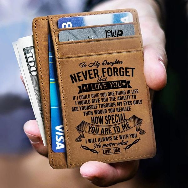card holders genuine cow leather engraving laser holder wallets purse to my daughter gift gifts slim for men boy girl women kb, Brown;gray
card holders genuine cow leather engraving laser holder wallets purse to my daughter gift gifts slim for men boy girl women kb, Brown;gray