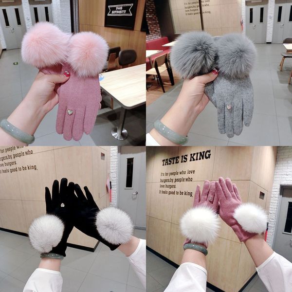 gloves korean fox wool ball autumn winter cashmere warm female knitting simple student split finger with touch screen, Blue;gray
gloves korean fox wool ball autumn winter cashmere warm female knitting simple student split finger with touch screen, Blue;gray