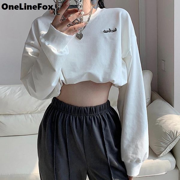 women's hoodies & sweatshirts onelinefox casual white long sleeve crop sweatshirt women autumn cotton pullovers ladies streetwear, Black
women's hoodies & sweatshirts onelinefox casual white long sleeve crop sweatshirt women autumn cotton pullovers ladies streetwear, Black
