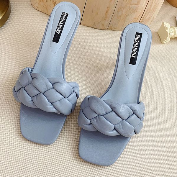 Weave Designer Shoes Women Slipper Ladies Thin High Heel Sandal 2021 Summer Slip-On Open Toe Brown Outdoor Slides Flip Flop
Weave Designer Shoes Women Slipper Ladies Thin High Heel Sandal 2021 Summer Slip-On Open Toe Brown Outdoor Slides Flip Flop