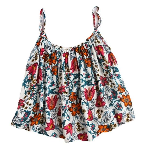 women's tanks & camis women summer fashion flower printing adjustable boatneck female cotton loose floral crop casual bohemia camisole, White
women's tanks & camis women summer fashion flower printing adjustable boatneck female cotton loose floral crop casual bohemia camisole, White