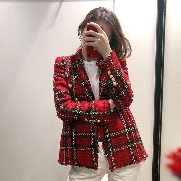 women's suits & blazers double breasted women plaid fashion tassel notched collar office long sleeve lady jacket autumn blazer feminino, White;black
women's suits & blazers double breasted women plaid fashion tassel notched collar office long sleeve lady jacket autumn blazer feminino, White;black
